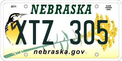 NE license plate XTZ305