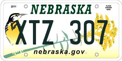 NE license plate XTZ307