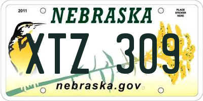 NE license plate XTZ309