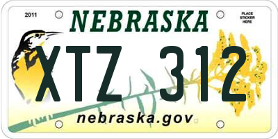 NE license plate XTZ312