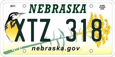 NE license plate XTZ318