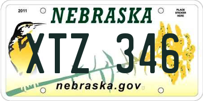NE license plate XTZ346