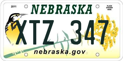 NE license plate XTZ347