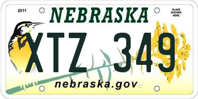 NE license plate XTZ349