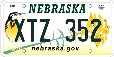 NE license plate XTZ352