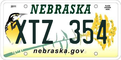 NE license plate XTZ354