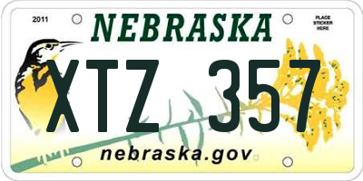 NE license plate XTZ357