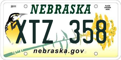 NE license plate XTZ358