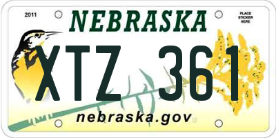 NE license plate XTZ361