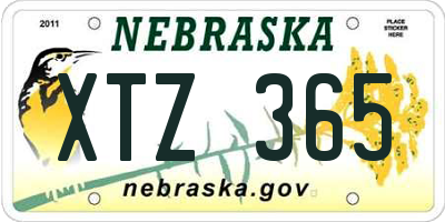 NE license plate XTZ365