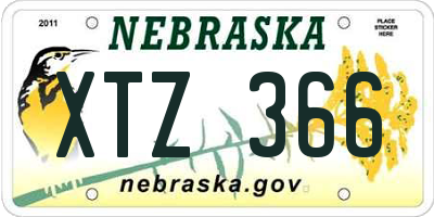 NE license plate XTZ366