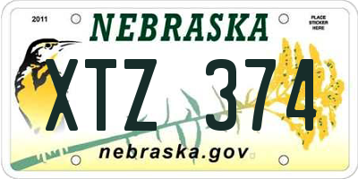 NE license plate XTZ374