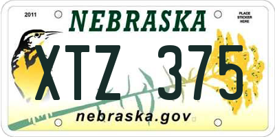 NE license plate XTZ375