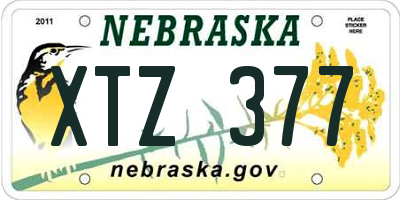 NE license plate XTZ377