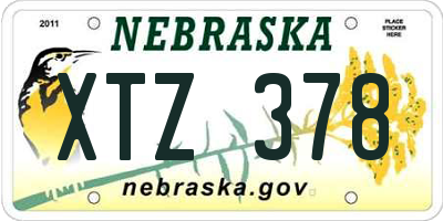 NE license plate XTZ378