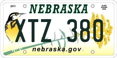 NE license plate XTZ380
