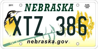 NE license plate XTZ386