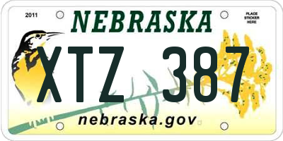 NE license plate XTZ387