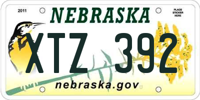 NE license plate XTZ392