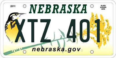 NE license plate XTZ401