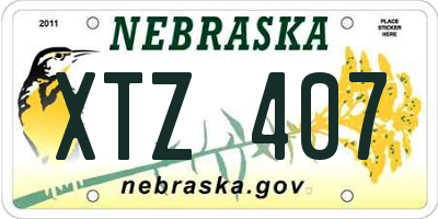 NE license plate XTZ407