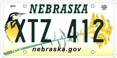 NE license plate XTZ412