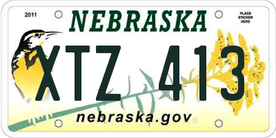 NE license plate XTZ413