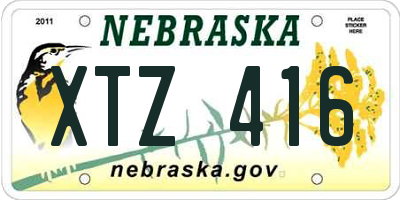NE license plate XTZ416