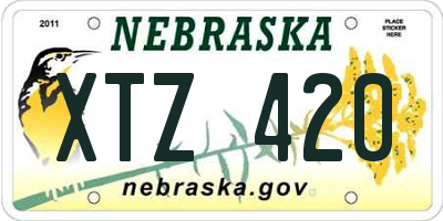 NE license plate XTZ420