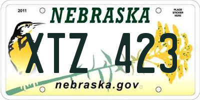 NE license plate XTZ423