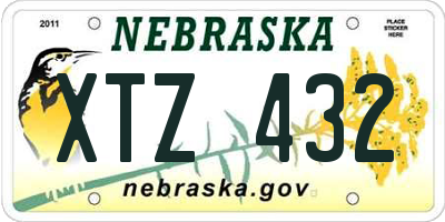 NE license plate XTZ432