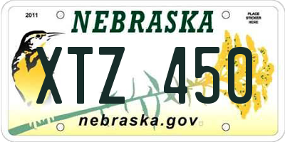 NE license plate XTZ450
