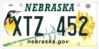 NE license plate XTZ452