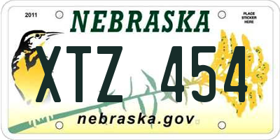 NE license plate XTZ454