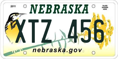 NE license plate XTZ456