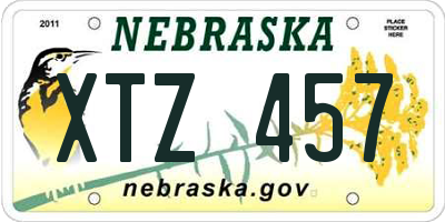 NE license plate XTZ457
