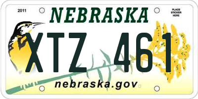 NE license plate XTZ461