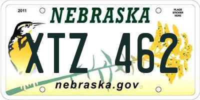 NE license plate XTZ462