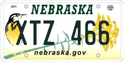 NE license plate XTZ466
