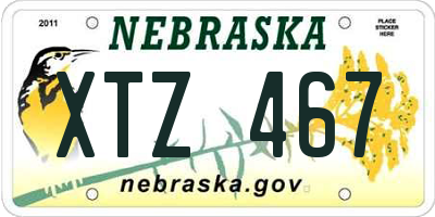 NE license plate XTZ467