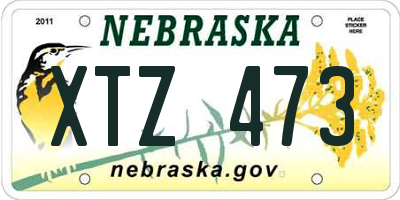NE license plate XTZ473