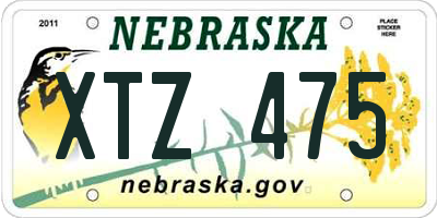 NE license plate XTZ475