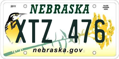 NE license plate XTZ476