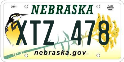 NE license plate XTZ478