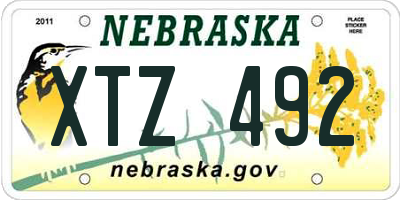 NE license plate XTZ492