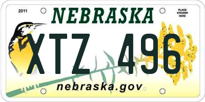NE license plate XTZ496