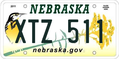 NE license plate XTZ511
