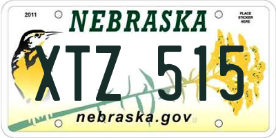 NE license plate XTZ515