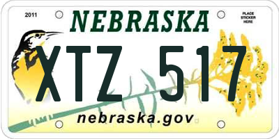 NE license plate XTZ517