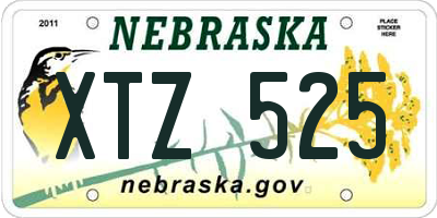 NE license plate XTZ525